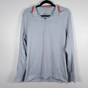 Nike Golf Mens Dri-FIT Quarter Zip Pullover Grey Red Trim Size Mediumi